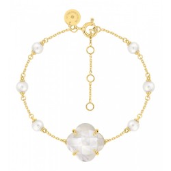 Bracelet Or et Pierres Nacre (6,10 ct) & 6 Perles de culture