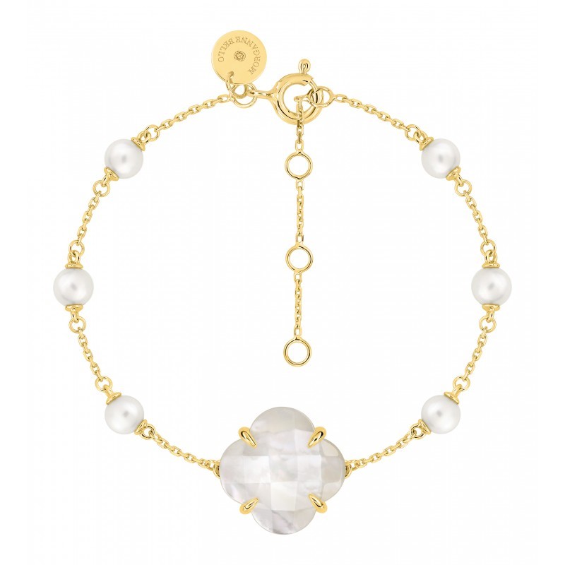 Bracelet Or et Pierres Nacre (6,10 ct) & 6 Perles de culture