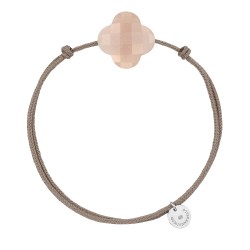 Bracelet Argent Pierre de lune pêche Trèfle