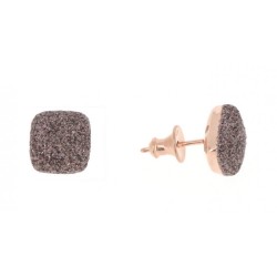 Boucles Plaquées Or rose sur argent Polvere marron