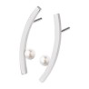 Boucles Acier Perle de culture 3,5 mm