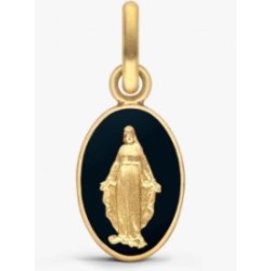 Médaille Or Miraculeuse laque noire 10mm