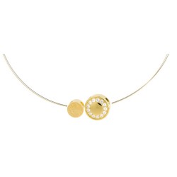 Collier Acier & acier plaqué or & oxydes