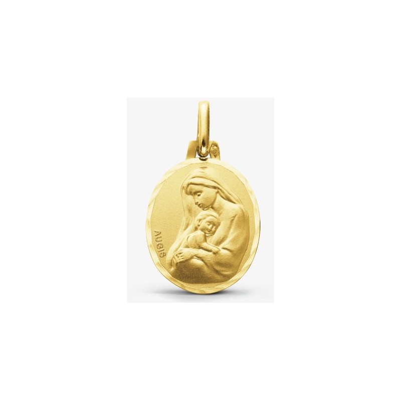 Médaille or Vierge à l'enfant 16 mm