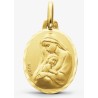 Médaille or Vierge à l'enfant 16 mm