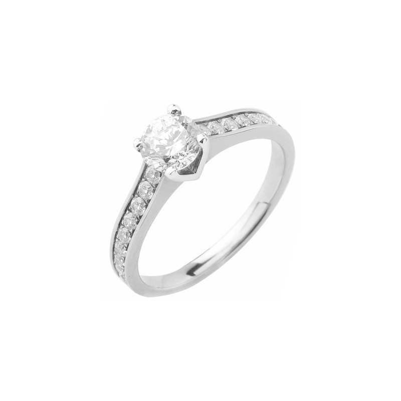 Bague Or et Diamant - Centre 0,60 ct certifié GIA  N°7238098261