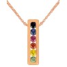 Collier Or et Pierres Saphirs Bleu, Rose Orange, Jaune & Vert