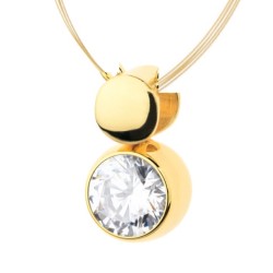 Collier Acier plaqué or & Oxyde