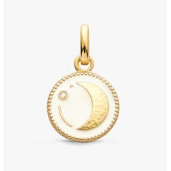 Médaille Or Lune laque Ivoire  10mm 