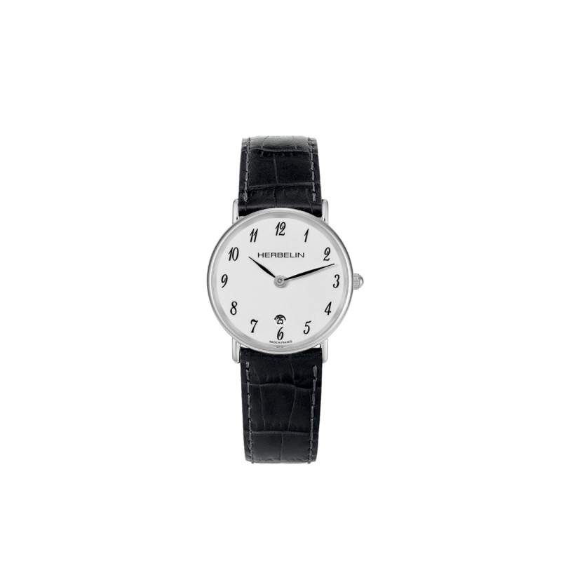 Montre Dame acier bracelet cuir Classique 26mm