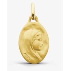 Médaille or Vierge profil droit oval 16mm