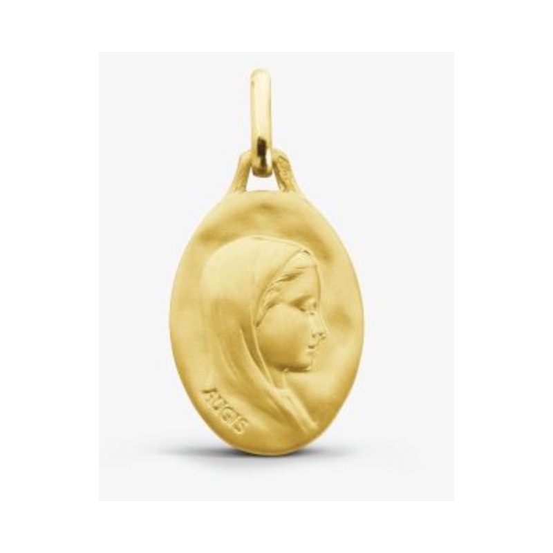 Médaille or Vierge profil droit oval 16mm