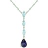 Collier Or et Pierres Iolite de 0,70 ct & 3 Topazes bleues 0,51 ct