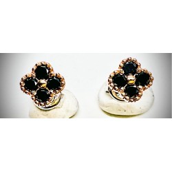 Boucles Or et Pierres 8 Diamants noirs
