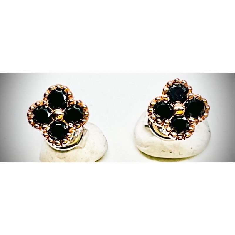Boucles Or et Pierres 8 Diamants noirs