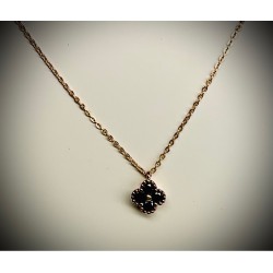 Collier Or et Pierres Diamants noirs