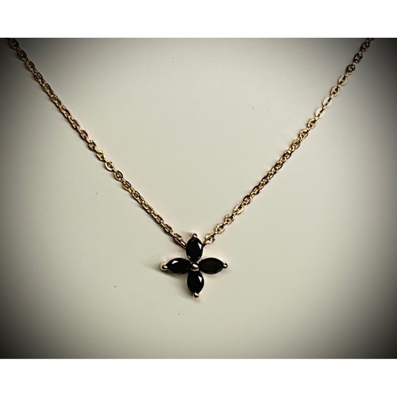 Collier Or et Pierres Diamants noirs