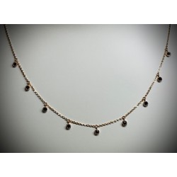 Collier Or et Pierres Diamants noirs