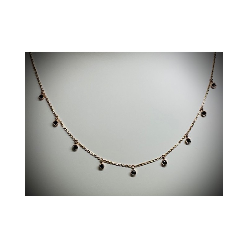 Collier Or et Pierres Diamants noirs