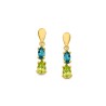 Boucles Or et Pierres 2 Topaze Blue London & 2 Péridot