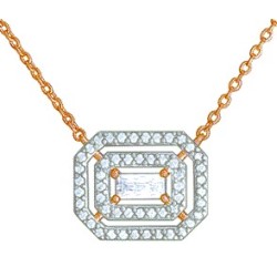 Collier Or et Pierres Diamants Taille Baguette & taille Brillant