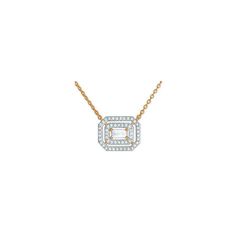Collier Or et Pierres Diamants Taille Baguette & taille Brillant