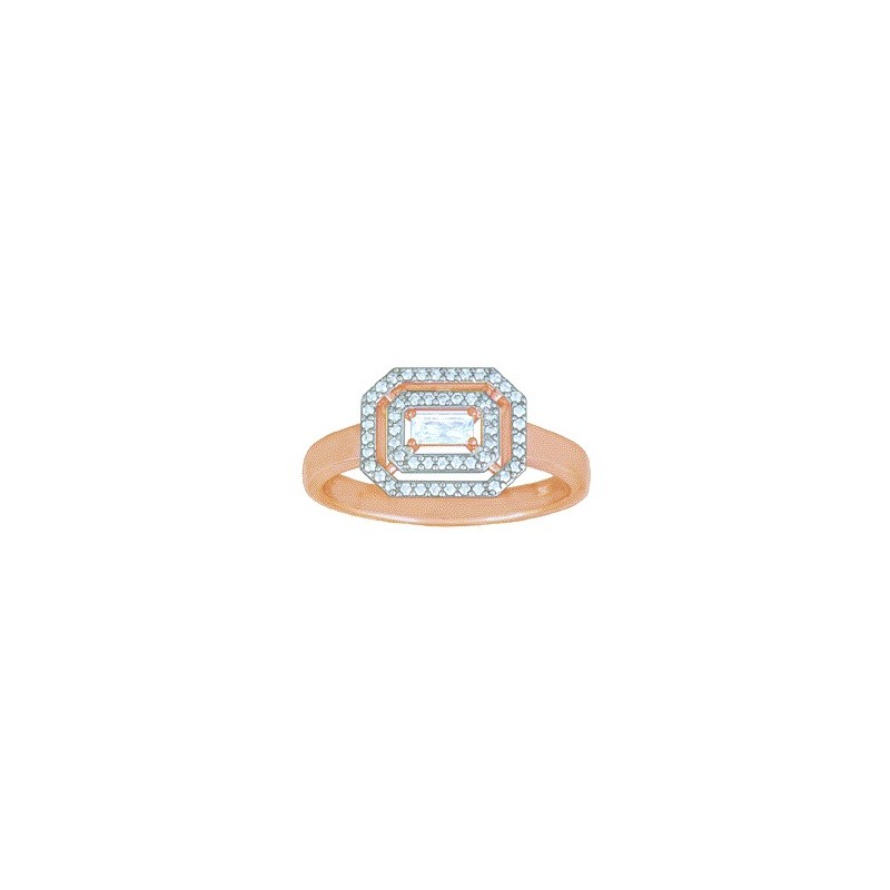 Bague Or et Diamant taille Baguette & taille Brillant