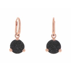 Boucles Plaquées Or rose sur Argent & Polvere noir