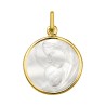 Médaille or Vierge à l'enfant sur nacre