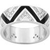 Bague Argent laque noire & Oxydes