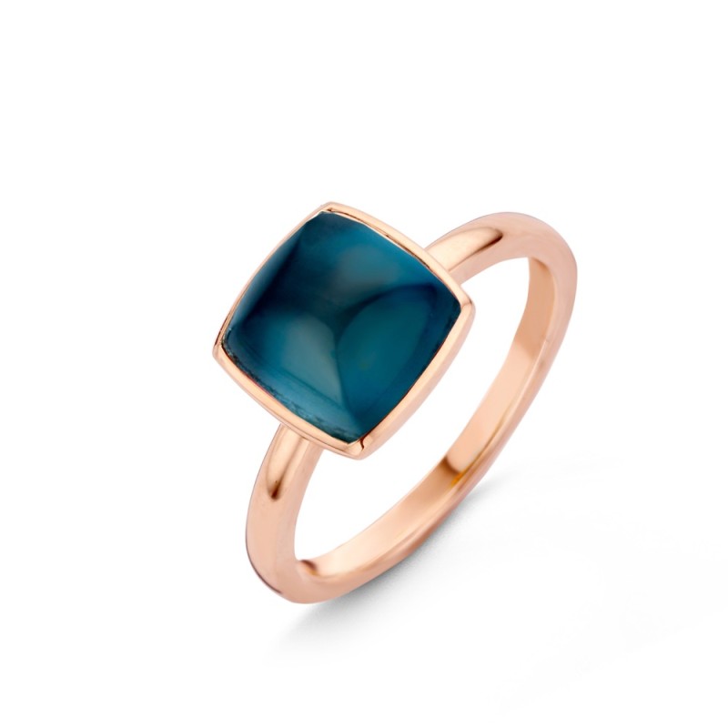 Bague Or et Pierres Fines Topaze Blue London - Pantelleria