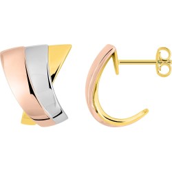 Boucles Plaquées Or jaune, rose et blanc