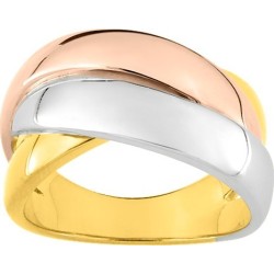 Bague plaquée or jaune, rose et blanc