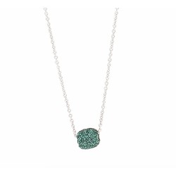Collier Argent Polvere vert foncé