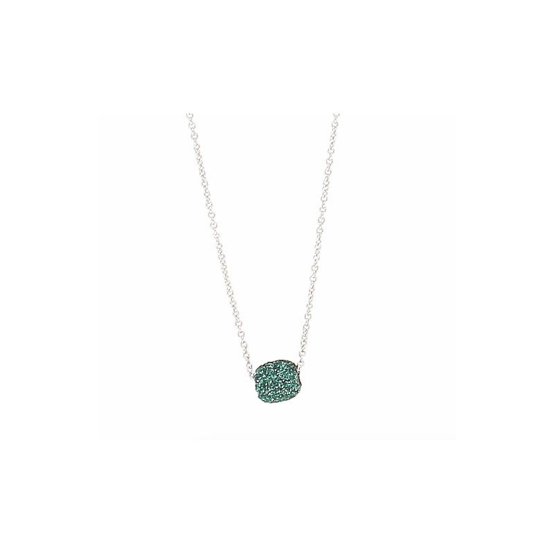 Collier Argent Polvere vert foncé