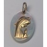 Médaille or Vierge  au voile & Nacre