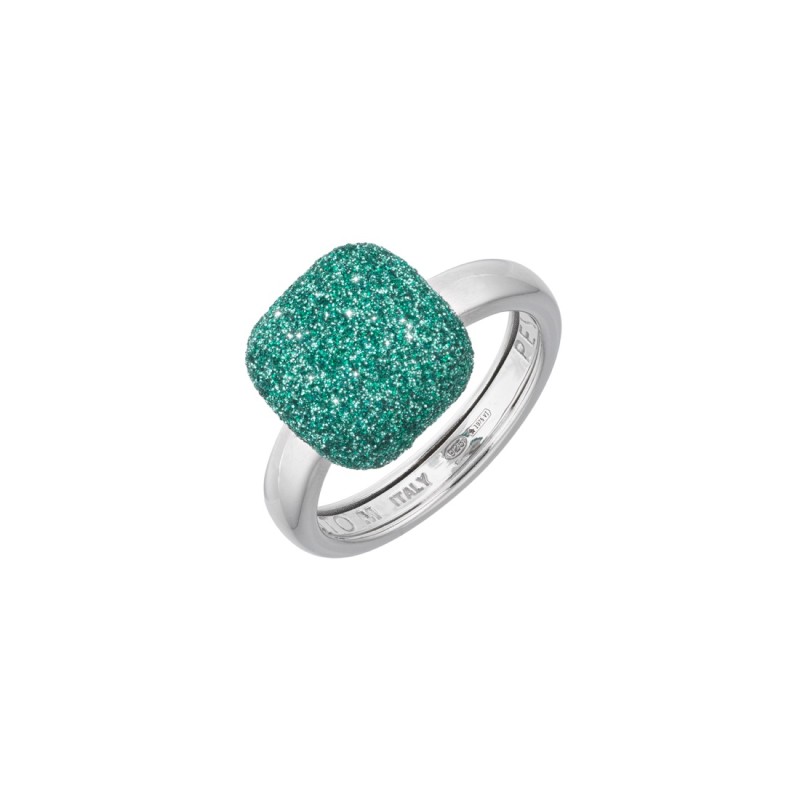 Bague Argent polvere vert Amazone