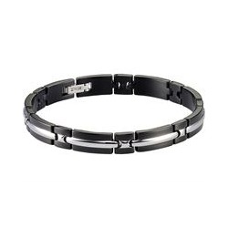 Bracelet Acier Trinidad bicolore PVD noir 8 mm