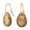 Boucles Or Pendantes et Pierres - Pierre de Soleil poire