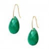 Boucles Or Pendantes et Pierres - Agate verte Poire