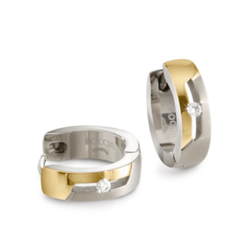 Bijoux en Titane - Créoles avec Diamants