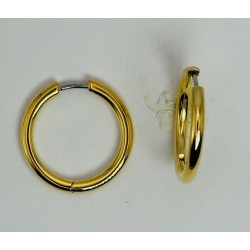 Bijoux en Titane plaqué or jaune - Créoles D 22mm
