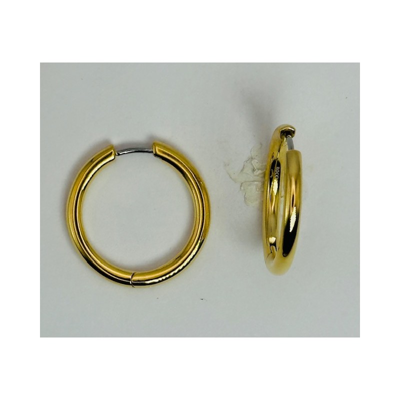 Bijoux en Titane plaqué or jaune - Créoles D 22mm