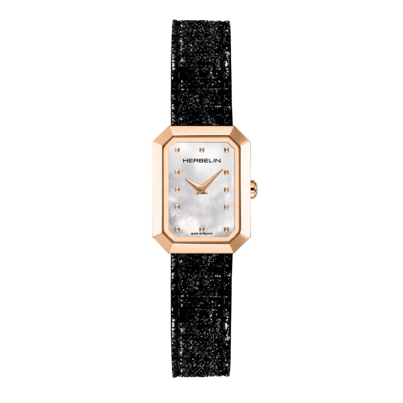 Montre Dame plaquée bracelet cuir rose & cadran nacre - Octo