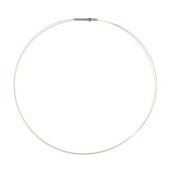 Collier Acier et acier plaqué or jaune 2 brins - 42 cm