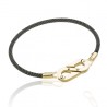 Bracelet Rigide Or & cable noir