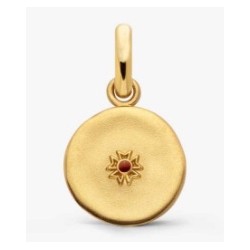 Pendentif plaqué or Vermeil & émail rouge - Astrée