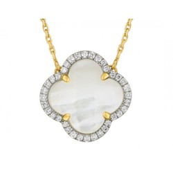 Collier Or et Pierres Diamants et Nacre- Victoria
