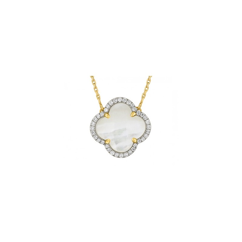 Collier Or et Pierres Diamants et Nacre- Victoria