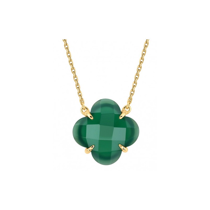 Collier Or et Pierres Agate verte - Victoria
